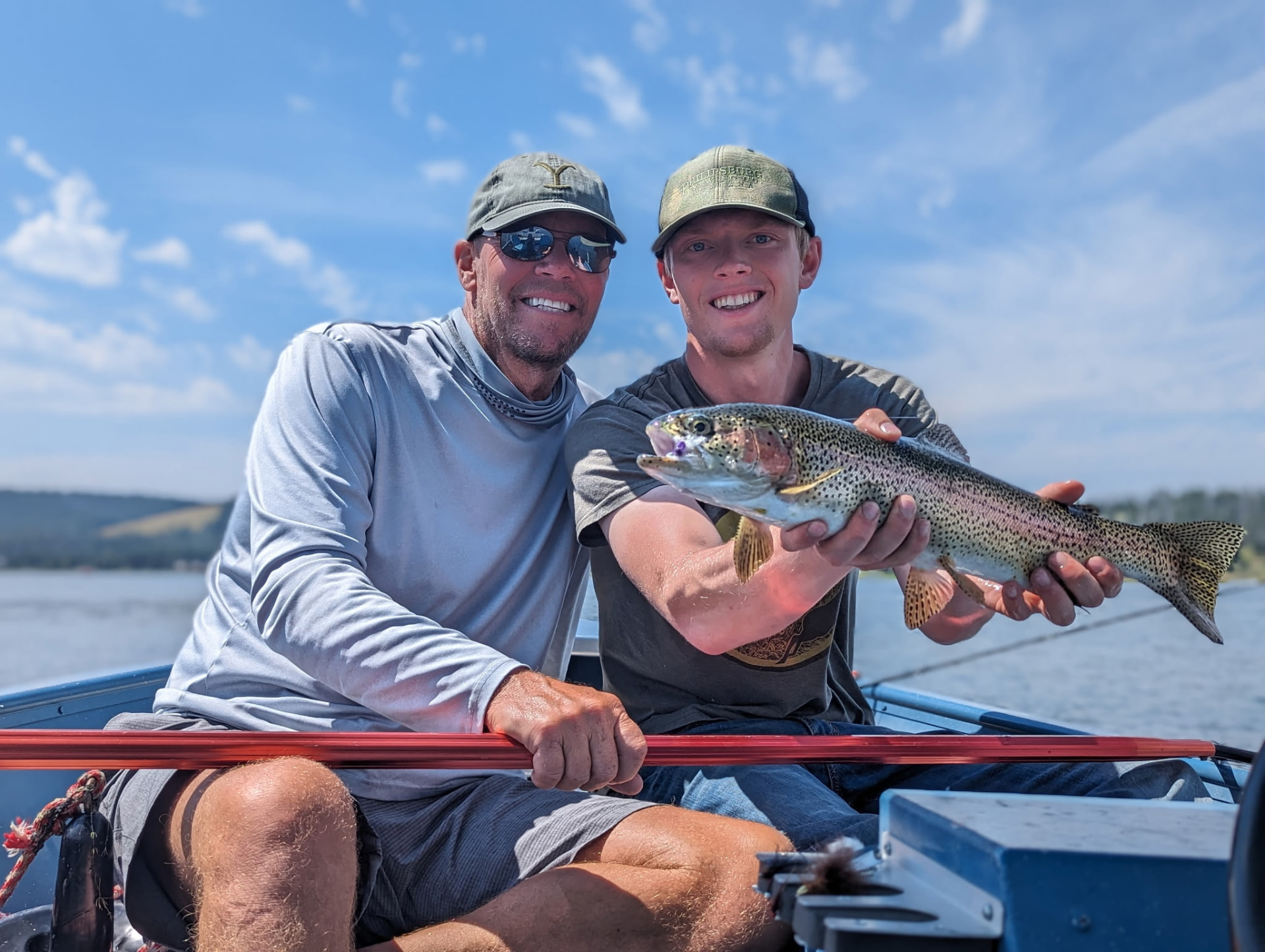 Gavin Jardstrom and his dad on the water in Montana